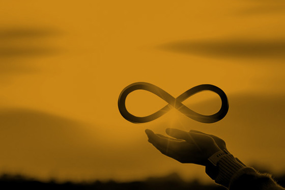 Infinity sign hovering in the air