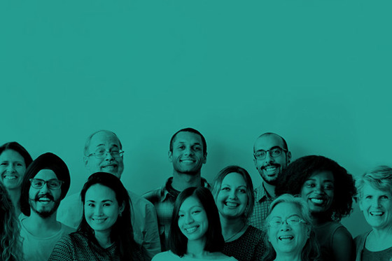 A group of people smiling